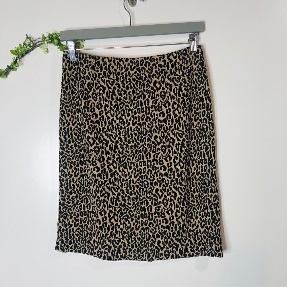 Cheetah Print Tan Black Pencil Skirt